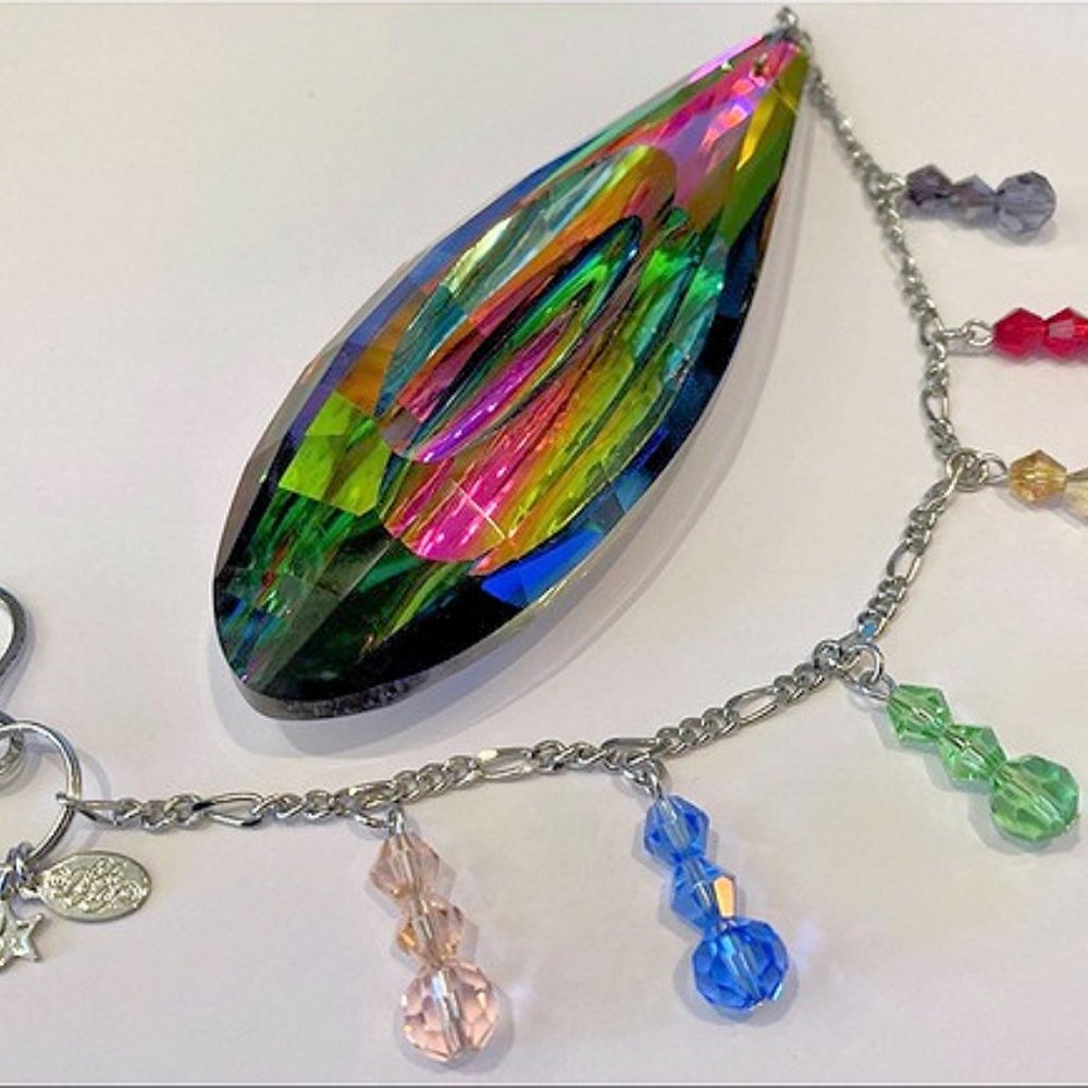 Kirks Folly Rainbow Vitrail Crystal Shimmer Ornament Suncatcher